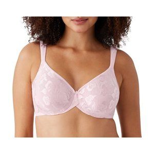 Wacoal Awareness Black Jacquard Unlined Underwire Bra with Comfort Straps 40DDD